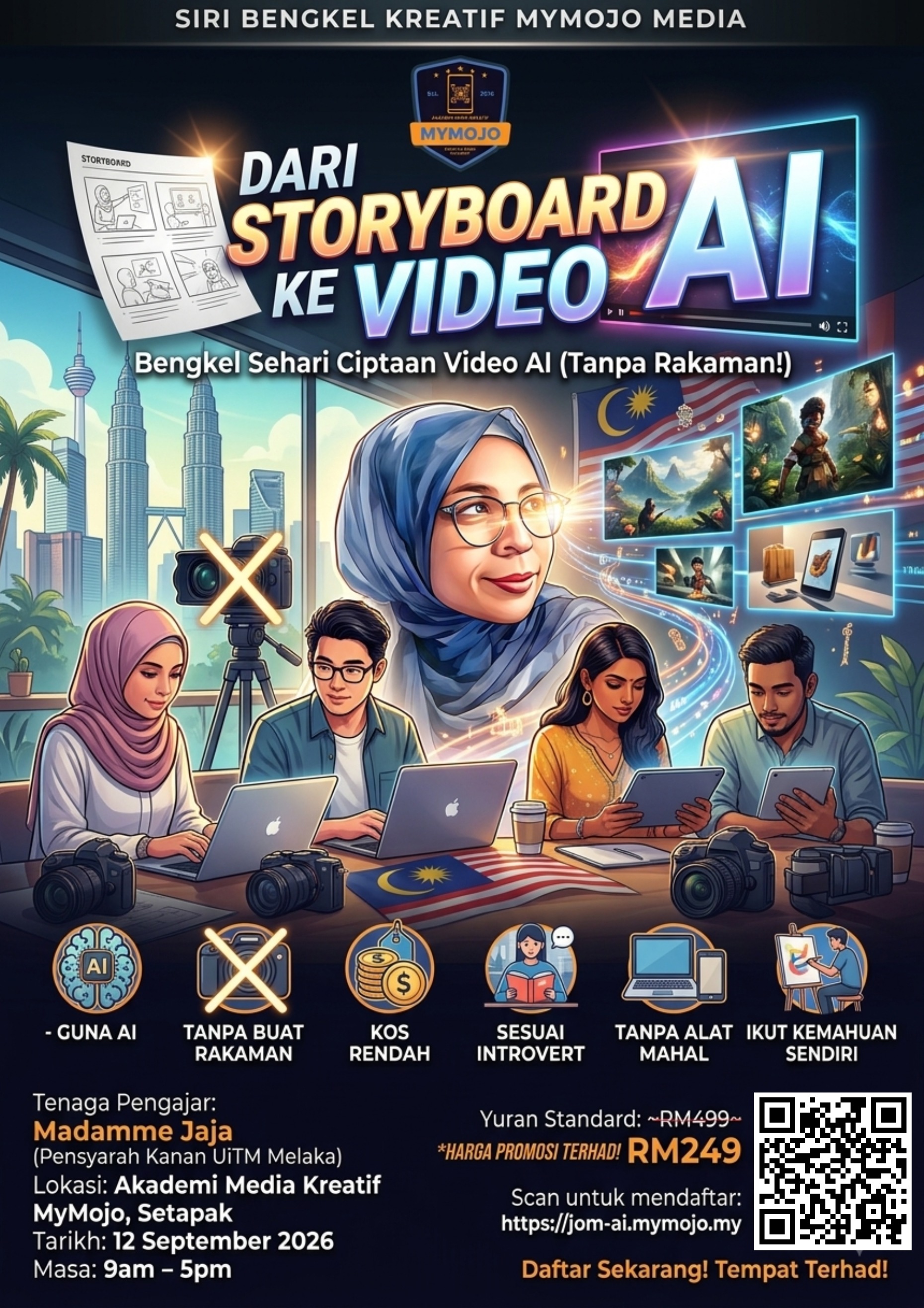 Poster Bengkel Video AI Madamme Jaja
